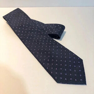 Michael Kors 100%  Silk Tie Paisley Blue Purple